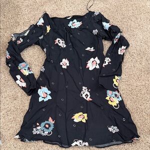 FP Movement by Free People Floral Midi Dress - Black, Blue, Yellow